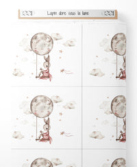 Tissu - Lapin doré sous la lune