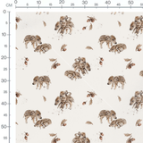 Tissu - Cônes orange sur fond blanc