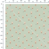 Tissu - Oursons en salopette verte