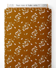 Tissu - Fleurs roses et feuilles vertes 3
