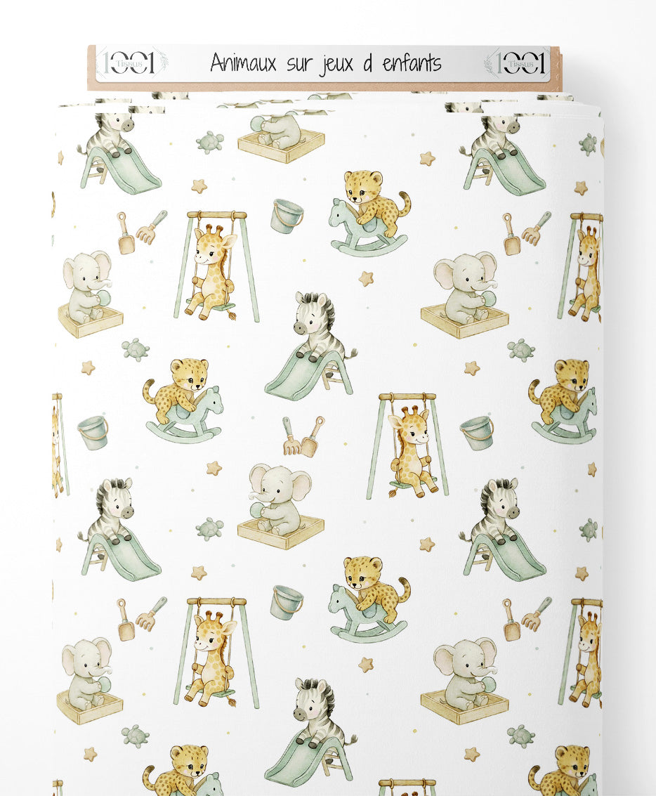 Tissu - Animaux sur jeux d'enfants
