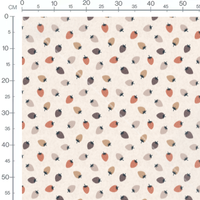 Tissu - Fraises variées sur beige
