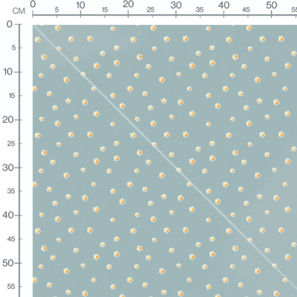 Tissu - Étoiles jaunes à contours blancs