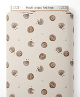 Tissu - Biscuits croqués fond beige