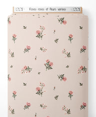 Tissu - Roses roses et fleurs variées