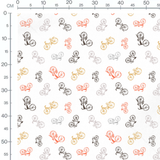 Tissu - Vélos multicolores sur blanc