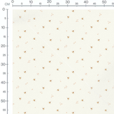 Tissu - Abeilles et fleurs roses crème