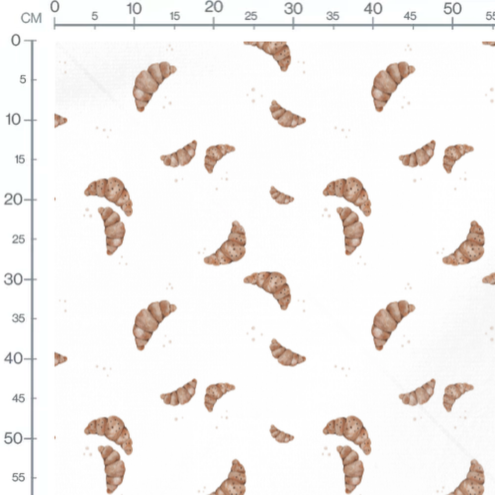 Tissu - Croissants bruns et taches