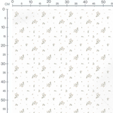 Tissu - Fleurs beige et feuilles vertes