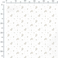 Tissu - Fleurs beige et feuilles vertes