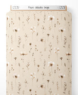 Tissu - Fleurs délicates beige