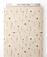 Tissu - Fleurs délicates beige