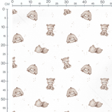 Tissu - Bonbons variés sur beige