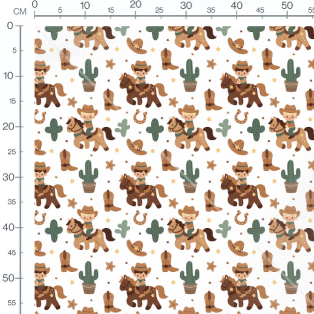 Tissu - Cowboys et chevaux amusants