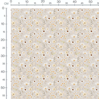 Tissu - Fleurs champêtres sur fond beige