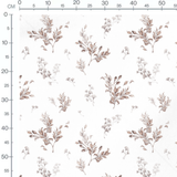 Tissu - Feuilles brunes et grises