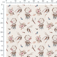 Tissu - Attrape-rêves sur fond beige