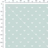 Tissu - Feuilles blanches sur vert 2