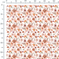 Tissu - Fleurs aquarelle tons chauds