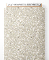 Tissu - Fleurs blanches avec touches noires
