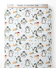Tissu - Pingouins et accessoires plage