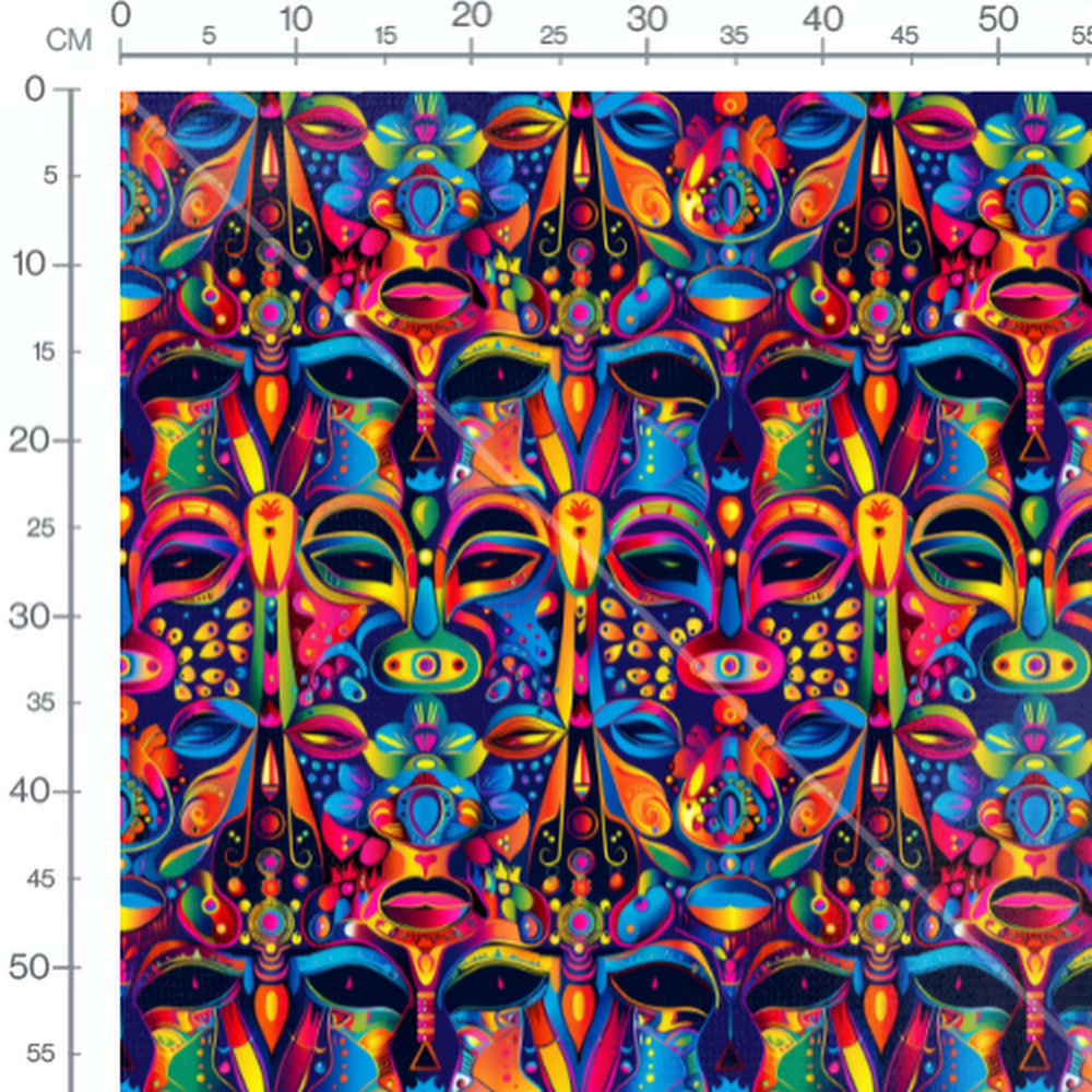 Tissu - masques tribaux africain