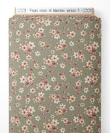 Tissu - Fleurs roses et blanches variées 3