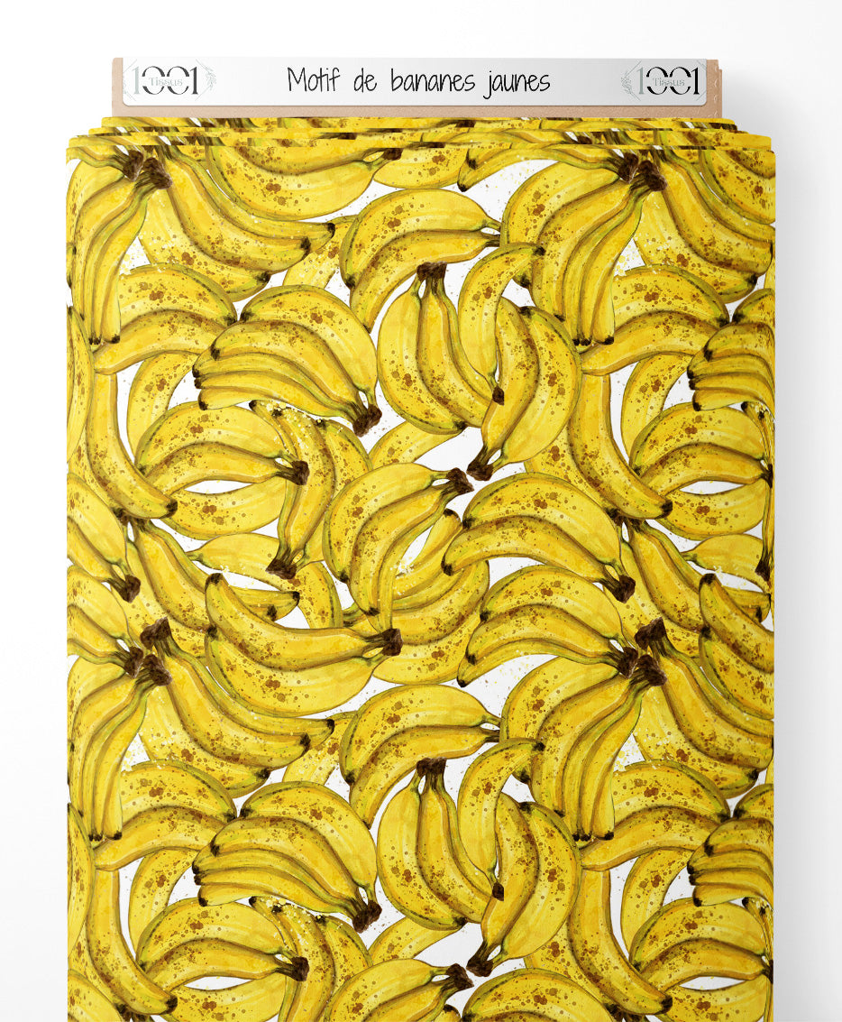 Tissu - Motif de bananes jaunes