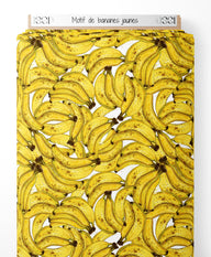 Tissu - Motif de bananes jaunes