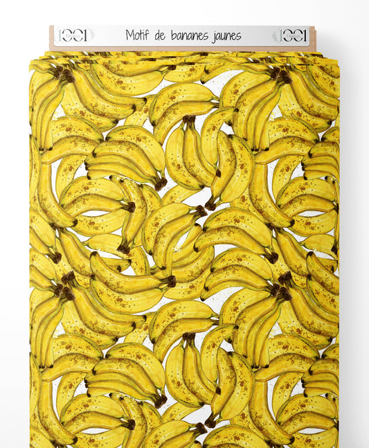 Tissu - Motif de bananes jaunes