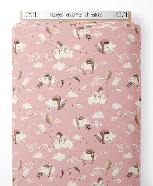 Tissu - Nuages endormis et ballons