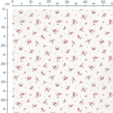 Tissu - Fleurs roses et feuilles claires