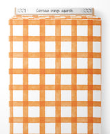 Tissu - Carreaux orange aquarelle