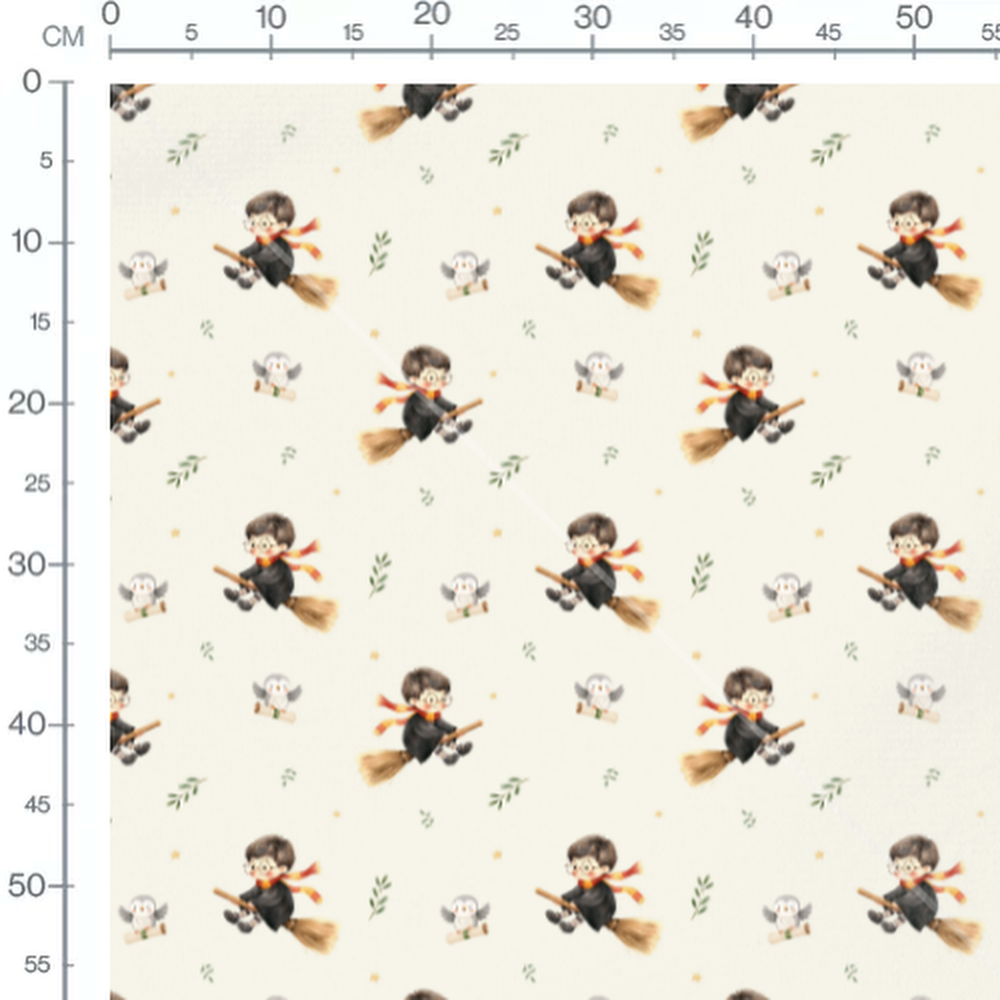 Tissu - Enfants sorciers et hiboux