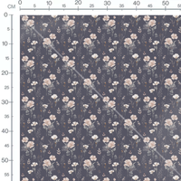 Tissu - Fleurs délicates sur gris