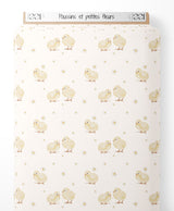 Tissu - Poussins et petites fleurs