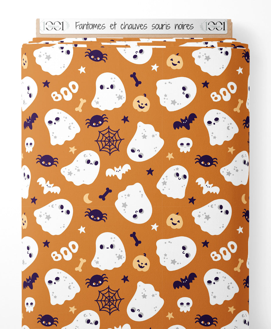 Tissu - Fantômes et chauves-souris noires