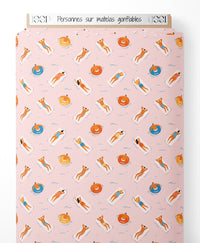 Tissu - Personnes sur matelas gonflables