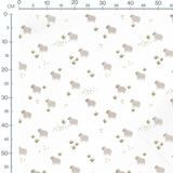 Tissu - Moutons et herbes vertes