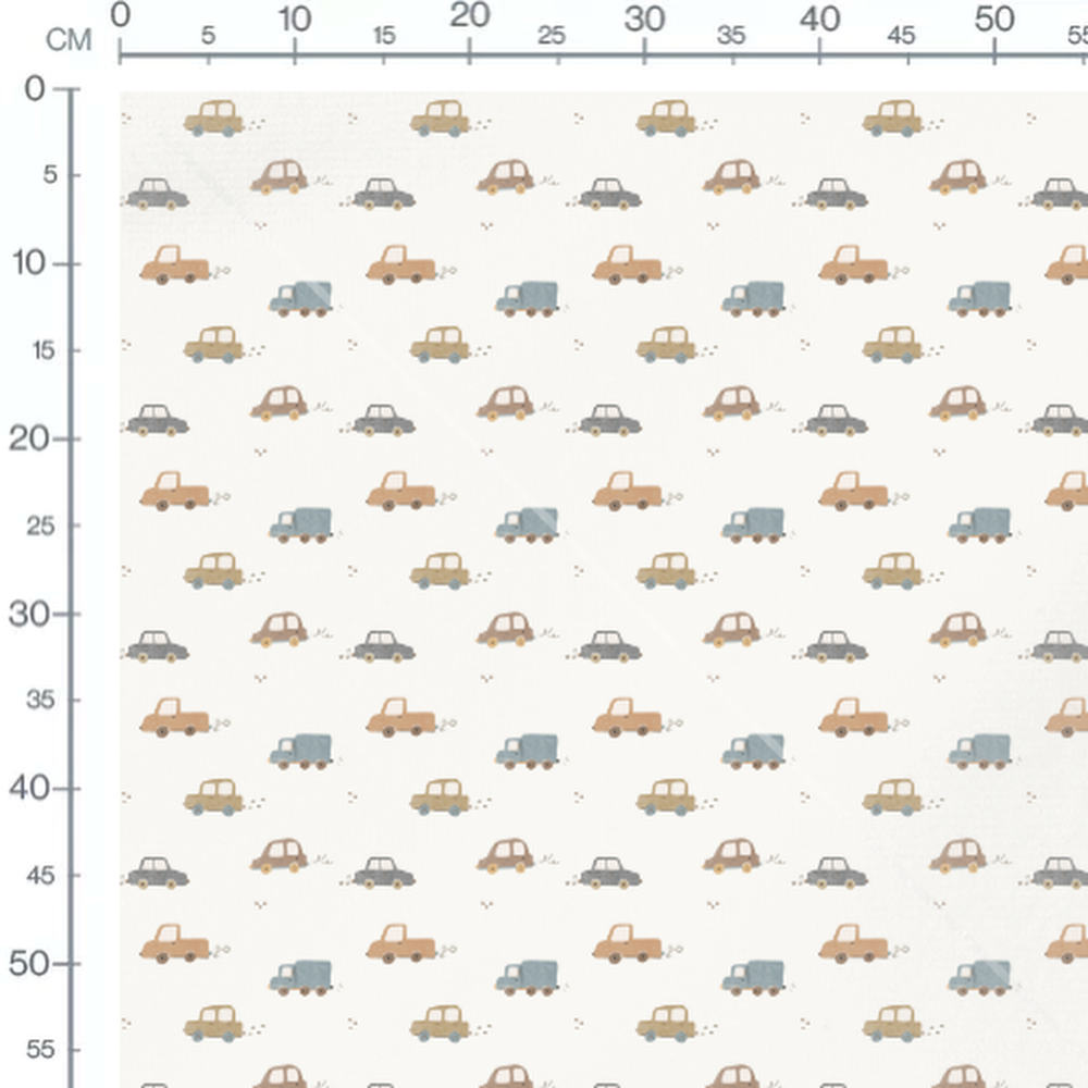 Tissu - Voitures et camions colorés