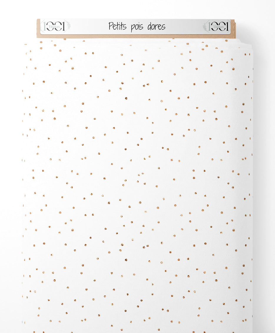 Tissu - Petits pois dorés