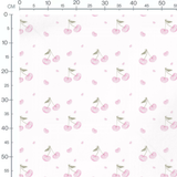 Tissu - Cerises roses aquarelle douce