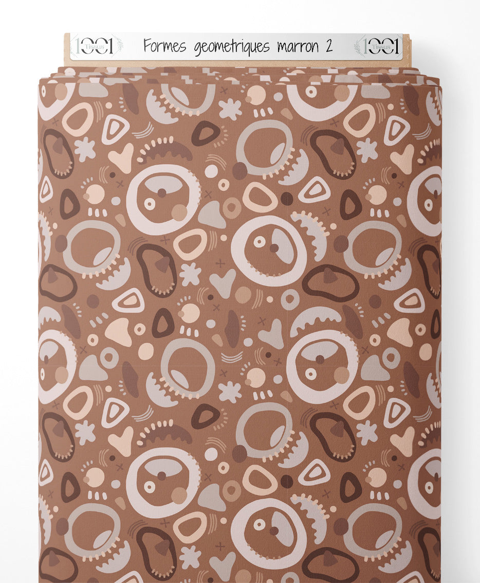 Tissu - Formes géométriques marron 2