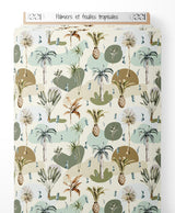 Tissu - Palmiers et feuilles tropicales