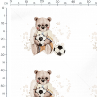 Tissu - Ourson avec ballon de football