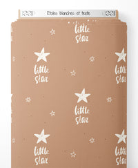 Tissu - Étoiles blanches et texte