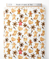 Tissu - Biscuits et épices de Noël