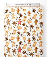 Tissu - Biscuits et épices de Noël