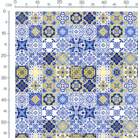 Tissu - Carreaux harmonieux en bleu