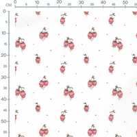 Tissu - Radis souriants et points rouges